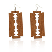 Boucles d'oreilles inspirées de l'Afrique - Razer blade marron